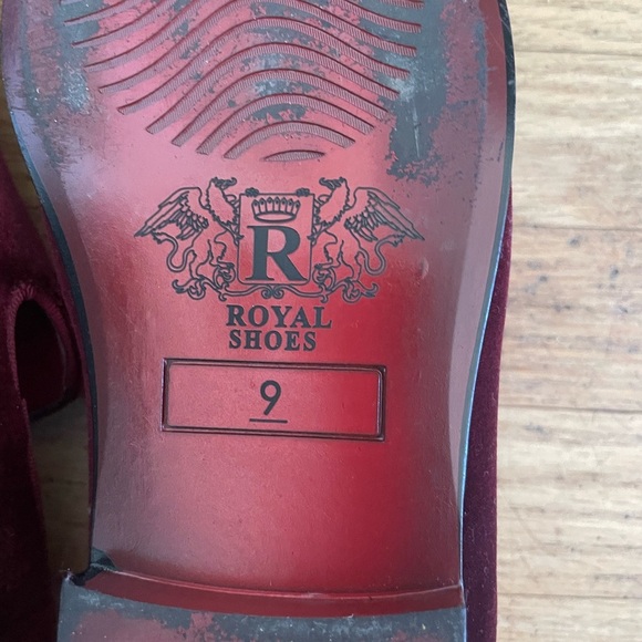 Burgundy Velvet Loafers with Leopard Accent - Picture 2 of 15